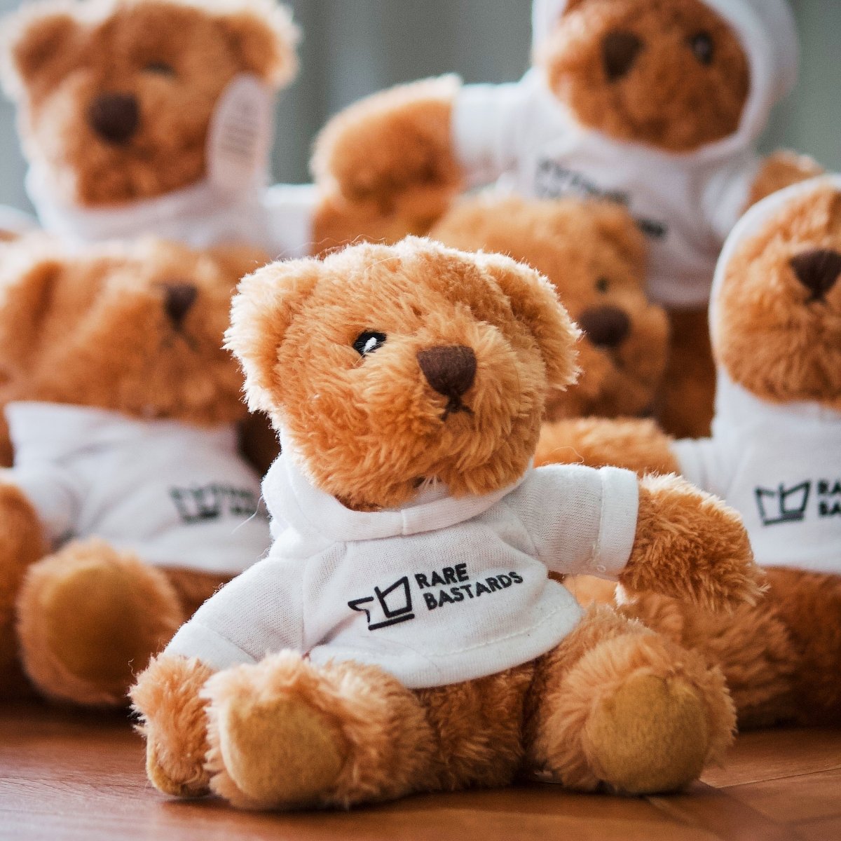 Amigo Teddybear with a white hoodie.